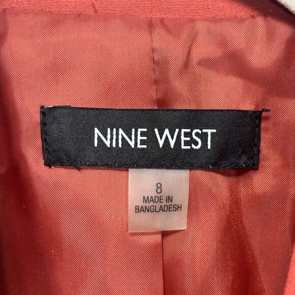 Nine West Coral Blazer 8 Structured Zip Pocket Soft Glam Retro Statement Career - Picture 4 of 8